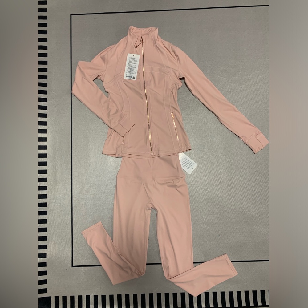 lululemon athletica Soft Blush Pink Bomber-Style Zip Jacket